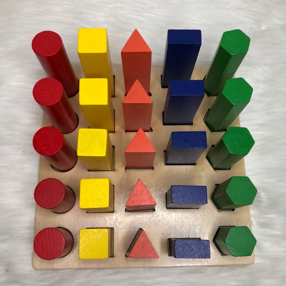 Shape Sequence Blocks Wooden Educational Montessori Toy Shape Sorting Puzzle - Picture 3 of 6